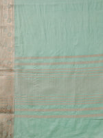 Thumbnail for Turquoise Pure Viscose Chinon Zari Woven Solid Saree with Unstitched Blouse - Hiral Fashion - Distacart