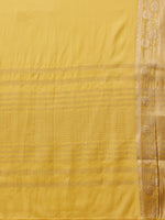 Thumbnail for Yellow Pure Viscose Chinon Zari Woven Solid Saree with Unstitched Blouse - Hiral Fashion - Distacart