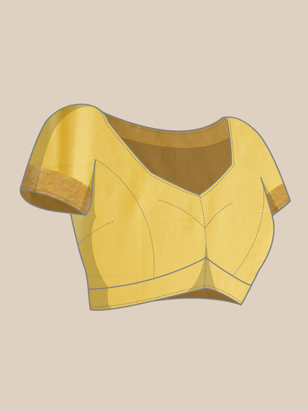 Yellow Pure Viscose Chinon Zari Woven Solid Saree with Unstitched Blouse - Hiral Fashion - Distacart