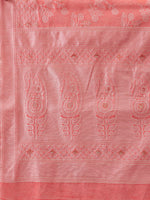 Thumbnail for Peach Cotton Woven Zari Design Floral Saree with Unstitched Blouse - Hiral Fashion - Distacart