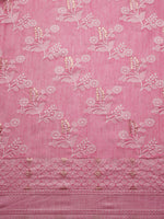 Thumbnail for Pink Cotton Woven Zari Design Floral Saree with Unstitched Blouse - Hiral Fashion - Distacart