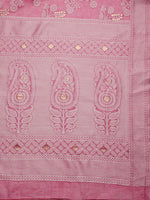 Thumbnail for Pink Cotton Woven Zari Design Floral Saree with Unstitched Blouse - Hiral Fashion - Distacart