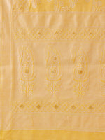 Thumbnail for Yellow Cotton Woven Zari Design Floral Saree with Unstitched Blouse - Hiral Fashion - Distacart