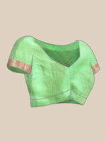 Thumbnail for Green Tissue Silk Woven Zari Design Floral Saree with Unstitched Blouse - Hiral Fashion - Distacart