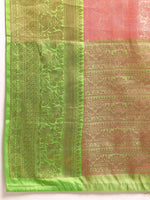 Thumbnail for Pink Tissue Silk Woven Zari Design Floral Saree with Unstitched Blouse - Hiral Fashion - Distacart