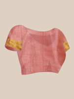Thumbnail for Pink Tissue Silk Woven Zari Design Floral Saree with Unstitched Blouse - Hiral Fashion - Distacart