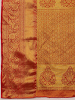 Thumbnail for Green Pure Silk Woven Zari Design Geomatric Saree with Unstitched Blouse - Hiral Fashion - Distacart