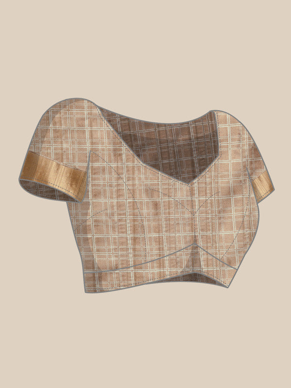 Brown Silk Blend Digital Print Floral Saree with Unstitched Blouse - Hiral Fashion - Distacart