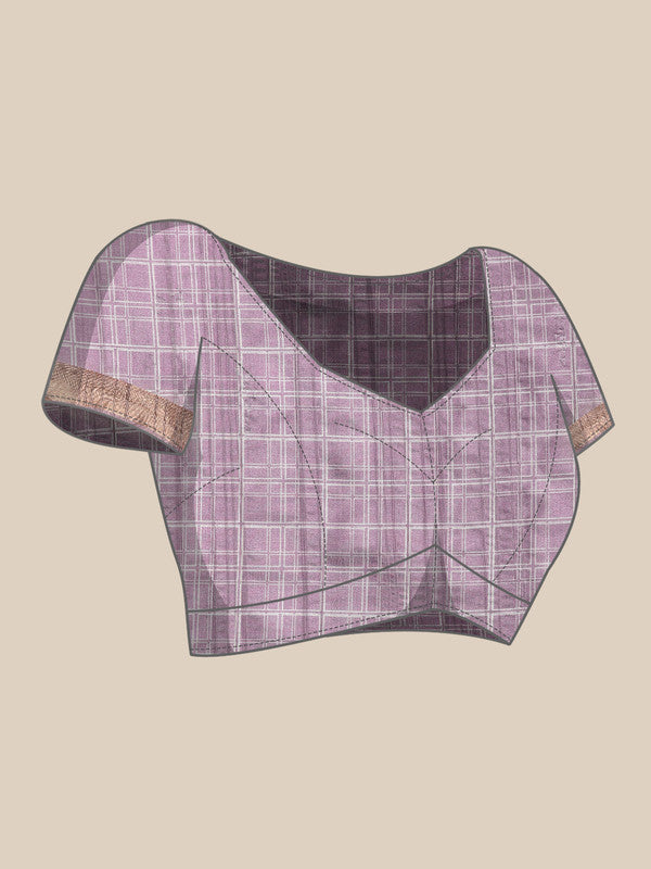 Lavender Silk Blend Digital Print Floral Saree with Unstitched Blouse - Hiral Fashion - Distacart