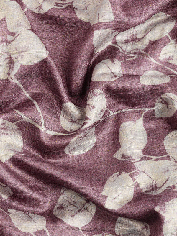 Purple Silk Blend Digital Print Floral Saree with Unstitched Blouse - Hiral Fashion - Distacart