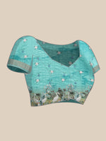 Thumbnail for Beige Tusser Silk Digital Print Animal Print Saree with Unstitched Blouse - Hiral Fashion - Distacart