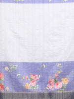 Thumbnail for Lavender Tusser Silk Digital Print Floral Saree with Unstitched Blouse - Hiral Fashion - Distacart