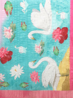 Thumbnail for Pink Tusser Silk Digital Print Animal Print Saree with Unstitched Blouse - Hiral Fashion - Distacart