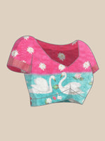 Thumbnail for Pink Tusser Silk Digital Print Animal Print Saree with Unstitched Blouse - Hiral Fashion - Distacart