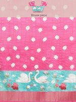 Thumbnail for Pink Tusser Silk Digital Print Animal Print Saree with Unstitched Blouse - Hiral Fashion - Distacart