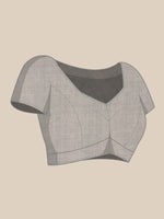 Thumbnail for Gray Cotton Blend Digital Print Floral Saree with Unstitched Blouse - Hiral Fashion - Distacart