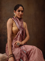 Thumbnail for Peach Cotton Blend Digital Print Floral Saree with Unstitched Blouse - Hiral Fashion - Distacart