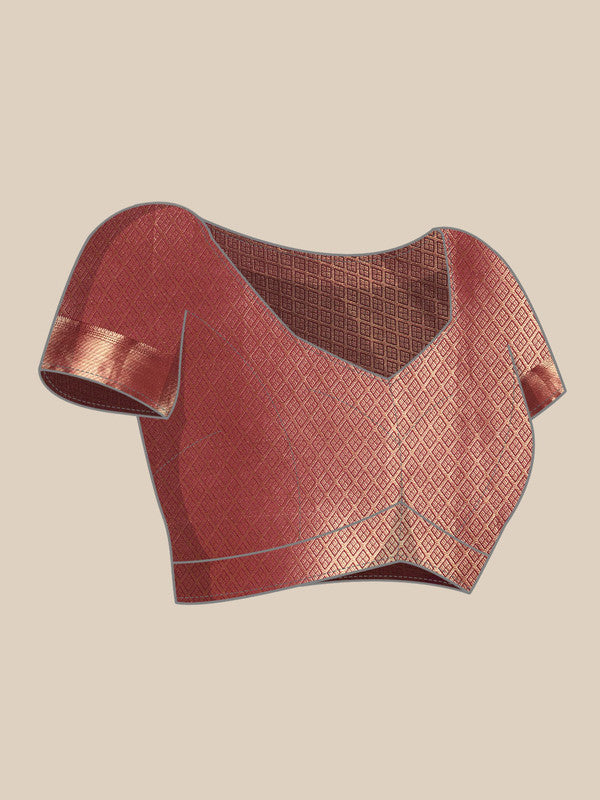 Off White Kanchipuram Silk Digital Print Paisely Saree with Unstitched Blouse - Hiral Fashion - Distacart