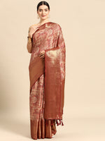 Thumbnail for Maroon Kanchipuram Silk Digital Print Abstract Saree with Unstitched Blouse - Hiral Fashion - Distacart
