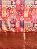 Thumbnail for Multicolor Kanchipuram Silk Digital Print Paisely Saree with Unstitched Blouse - Hiral Fashion - Distacart