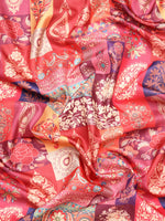 Thumbnail for Multicolor Kanchipuram Silk Digital Print Paisely Saree with Unstitched Blouse - Hiral Fashion - Distacart