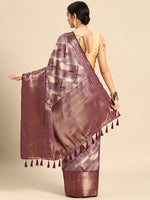 Thumbnail for Beige Kanchipuram Silk Digital Print Geomatric Saree with Unstitched Blouse - Hiral Fashion - Distacart