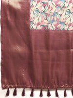 Thumbnail for Multicolor Kanchipuram Silk Digital Print Floral Saree with Unstitched Blouse - Hiral Fashion - Distacart