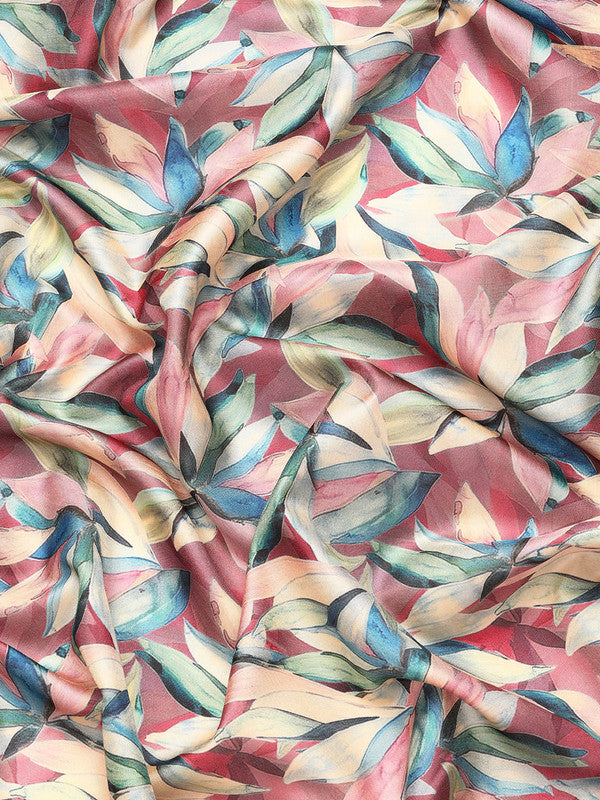 Multicolor Kanchipuram Silk Digital Print Floral Saree with Unstitched Blouse - Hiral Fashion - Distacart