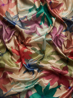 Thumbnail for Beige Kanjeevaram Silk Digital Print Floral Saree with Unstitched Blouse - Hiral Fashion - Distacart