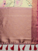 Thumbnail for Multicolor Kanjeevaram Silk Digital Print Floral Saree with Unstitched Blouse - Hiral Fashion - Distacart