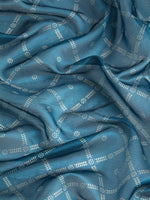 Thumbnail for Turquoise Kanjeevaram Silk Digital Print Geomatric Saree with Unstitched Blouse - Hiral Fashion - Distacart