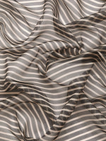 Thumbnail for Gray Kanjeevaram Silk Digital Print Striped Saree with Unstitched Blouse - Hiral Fashion - Distacart