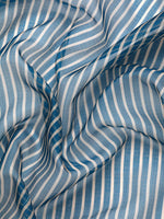 Thumbnail for Turquoise Kanjeevaram Silk Digital Print Striped Saree with Unstitched Blouse - Hiral Fashion - Distacart