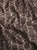 Thumbnail for Brown Kanjeevaram Silk Digital Print Geomatric Saree with Unstitched Blouse - Hiral Fashion - Distacart