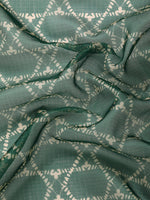 Thumbnail for Green Kanjeevaram Silk Digital Print Geomatric Saree with Unstitched Blouse - Hiral Fashion - Distacart