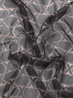 Thumbnail for Gray Kanjeevaram Silk Digital Print Geomatric Saree with Unstitched Blouse - Hiral Fashion - Distacart