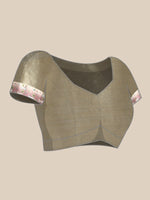 Thumbnail for Gray Kanjeevaram Silk Digital Print Geomatric Saree with Unstitched Blouse - Hiral Fashion - Distacart