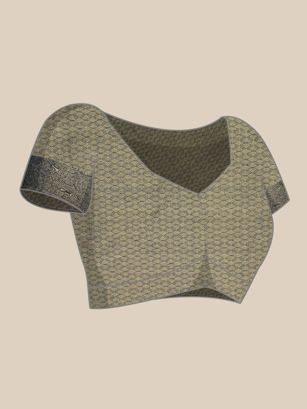 Gray Tissue Silk Digital Print Floral Saree with Unstitched Blouse - Hiral Fashion - Distacart