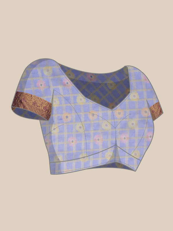 Lavender Munga Silk Digital Print Floral Saree with Unstitched Blouse - Hiral Fashion - Distacart