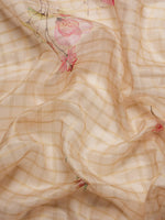 Thumbnail for Peach Munga Silk Digital Print Floral Saree with Unstitched Blouse - Hiral Fashion - Distacart