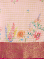 Thumbnail for Pink Munga Silk Digital Print Floral Saree with Unstitched Blouse - Hiral Fashion - Distacart