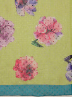 Thumbnail for Olive Chiffon Digital Print Floral Saree with Unstitched Blouse - Hiral Fashion - Distacart
