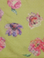 Thumbnail for Olive Chiffon Digital Print Floral Saree with Unstitched Blouse - Hiral Fashion - Distacart