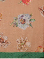 Thumbnail for Peach Chiffon Digital Print Floral Saree with Unstitched Blouse - Hiral Fashion - Distacart