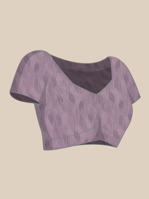 Purple Chiffon Digital Print Floral Saree with Unstitched Blouse - Hiral Fashion - Distacart