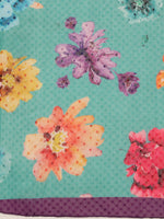 Thumbnail for Turquoise Chiffon Digital Print Floral Saree with Unstitched Blouse - Hiral Fashion - Distacart