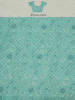 Thumbnail for Turquoise Chiffon Digital Print Floral Saree with Unstitched Blouse - Hiral Fashion - Distacart