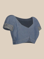 Thumbnail for Blue Cotton Digital Print Floral Saree with Unstitched Blouse - Hiral Fashion - Distacart