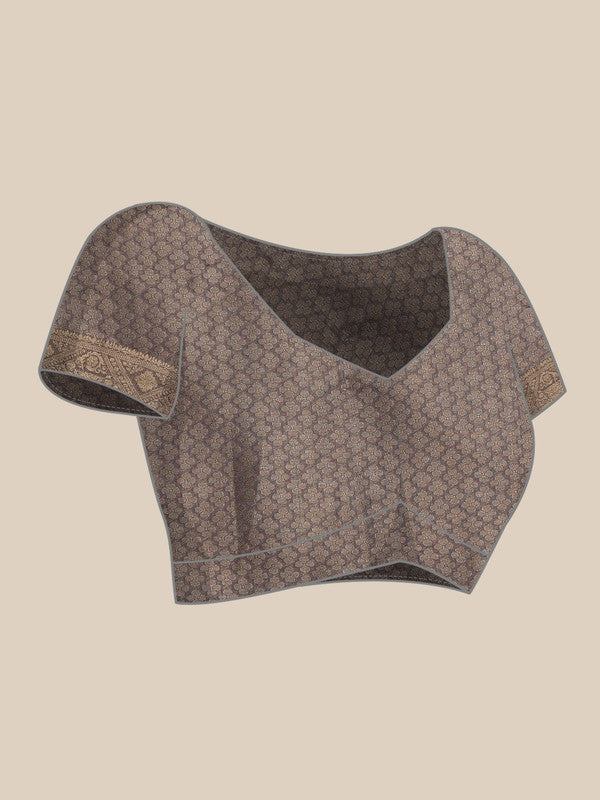 Lavender Cotton Digital Print Floral Saree with Unstitched Blouse - Hiral Fashion - Distacart