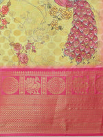 Thumbnail for Green Art Silk Printed Polka Dots Saree with Unstitched Blouse - Hiral Fashion - Distacart